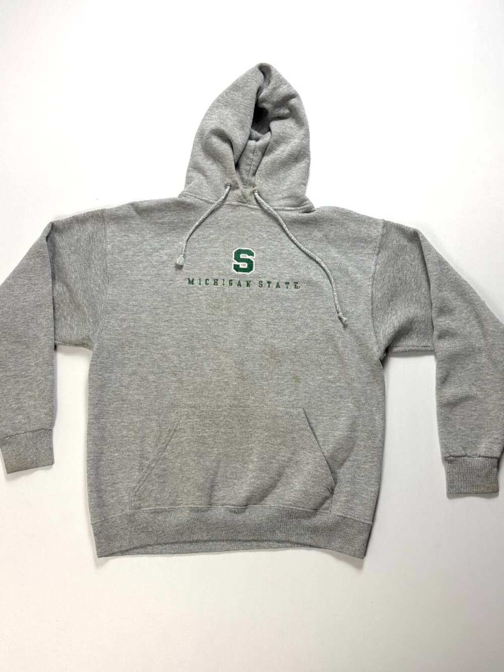 Vintage Michigan State University Cotton Exchange Hoodie Gray Sz L MSU Made USA